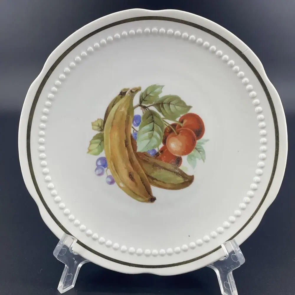 5 Vtg German Fruit Hand Painted Dessert Plates 6